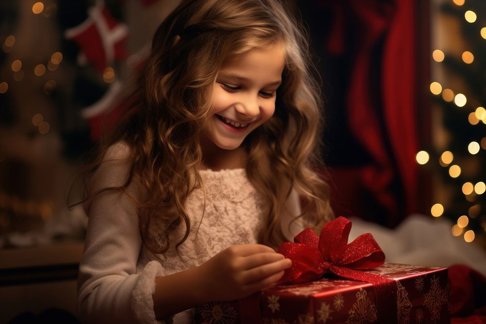 Christmas party decoration child girl. AI generated Image by rawpixel.