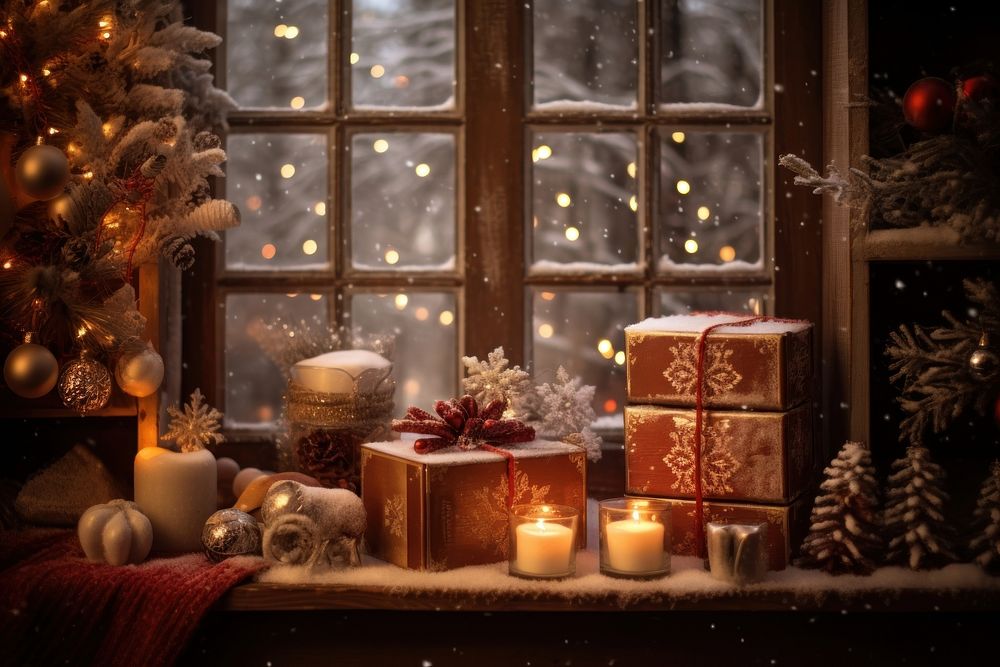 Christmas props decoration window candle. AI generated Image by rawpixel.