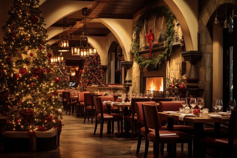 Christmas Restaurant Architecture Decoration Fireplace Free Photo   CHJpdmF0ZS9sci9pbWFnZXMvd2Vic2l0ZS8yMDIzLTExL3Jhd3BpeGVsX29mZmljZV8zN19waG90b2dyYXBoX29mX2NocmlzdG1hc19yZXN0YXVyYW50X2Zlc3RpdmVfZF9lODU3NGU4My1iNGI1LTRiYzUtYTBiOC01NWNmNjRlMTgxZDFfMS5qcGc 