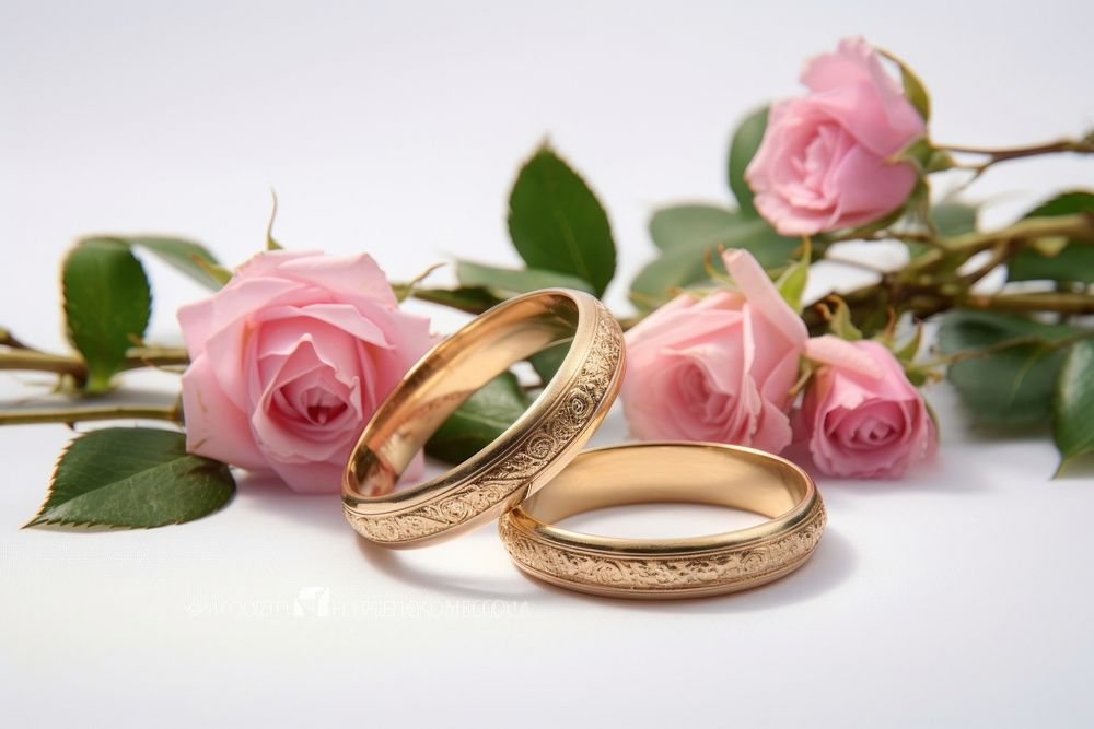 Golden rings flower jewelry locket. AI generated Image by rawpixel.