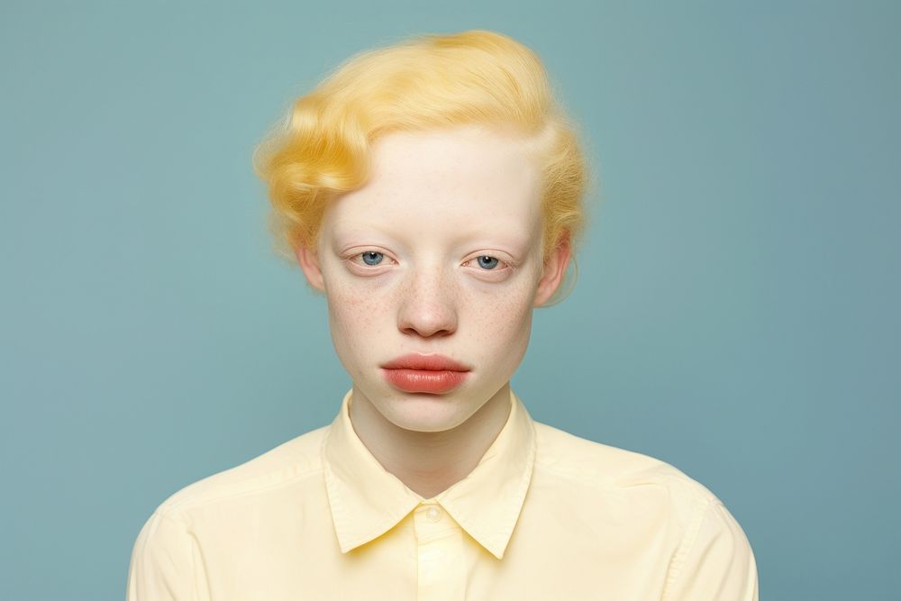 Albinism woman portrait adult photo. AI generated Image by rawpixel.