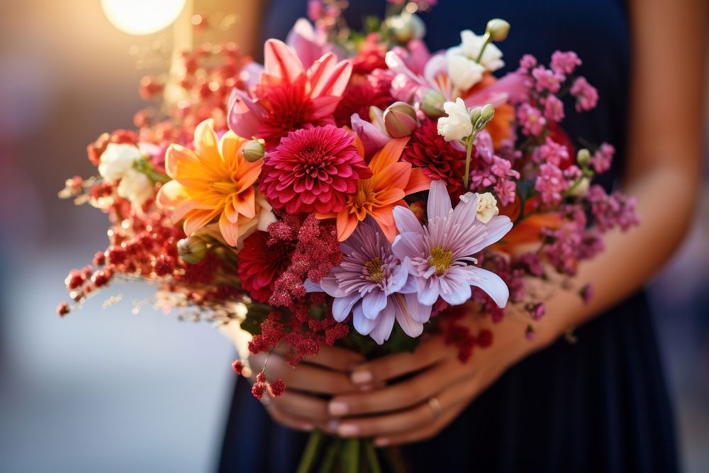Flower bouquet wedding holding petal. AI generated Image by rawpixel.