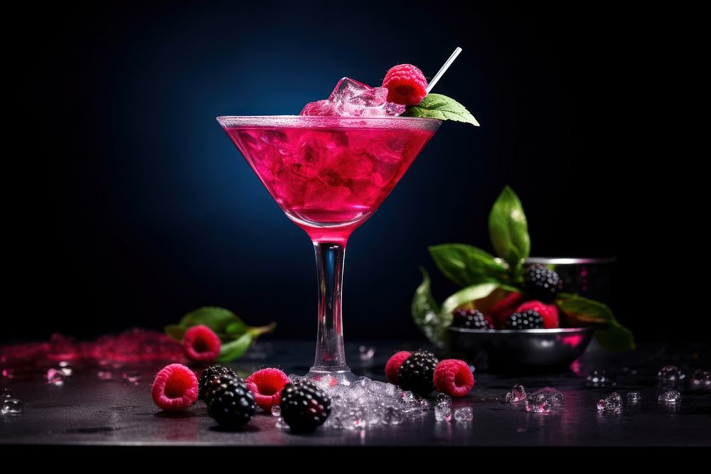 Cocktail blackberry fruit drink. AI generated Image by rawpixel.