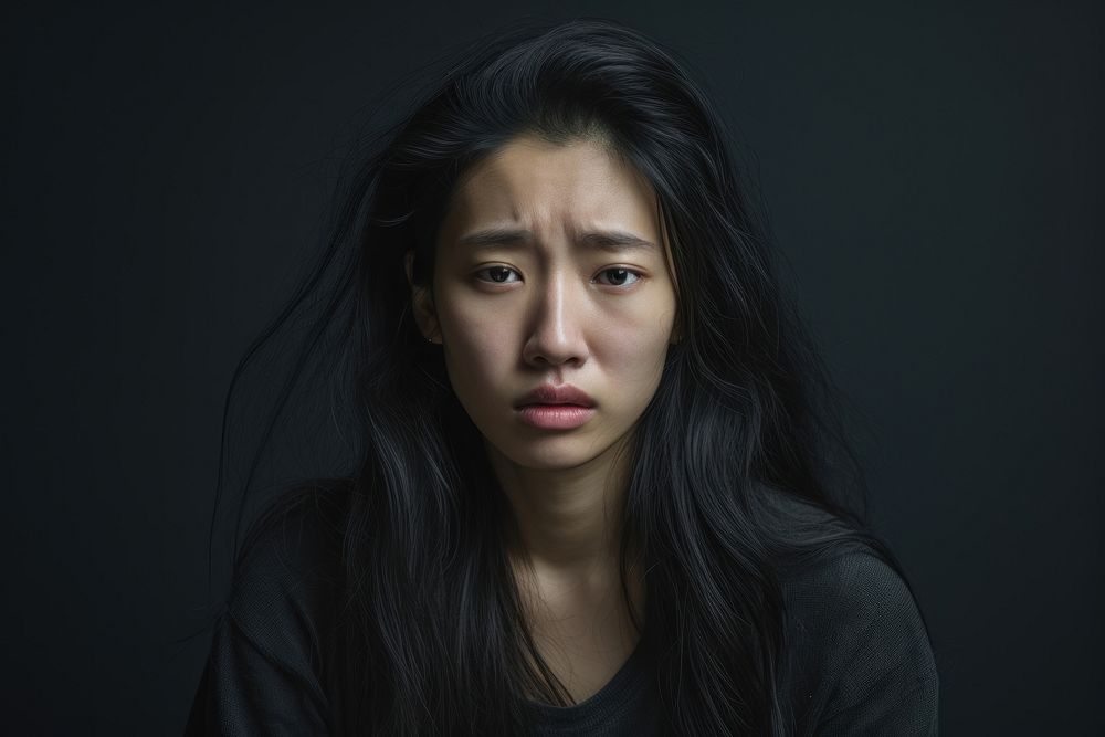Depression photography portrait worried. AI generated Image by rawpixel.