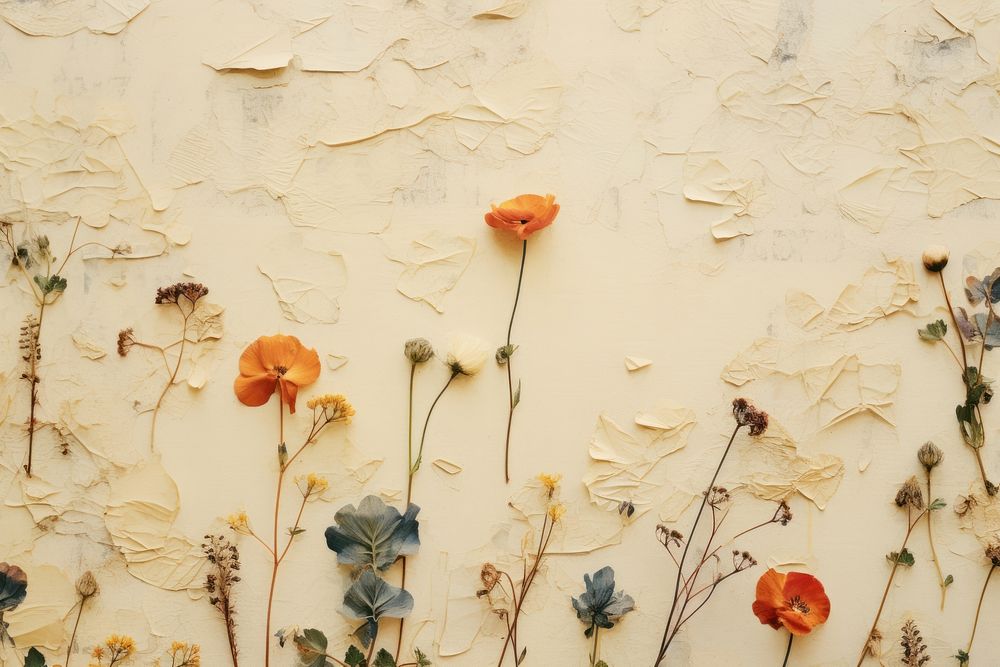 Pressed flowers backgrounds plant petal. AI generated Image by rawpixel.