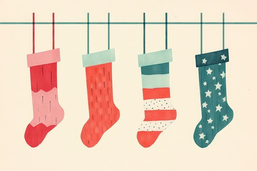 Christmas stockings christmas sock art. AI generated Image by rawpixel.