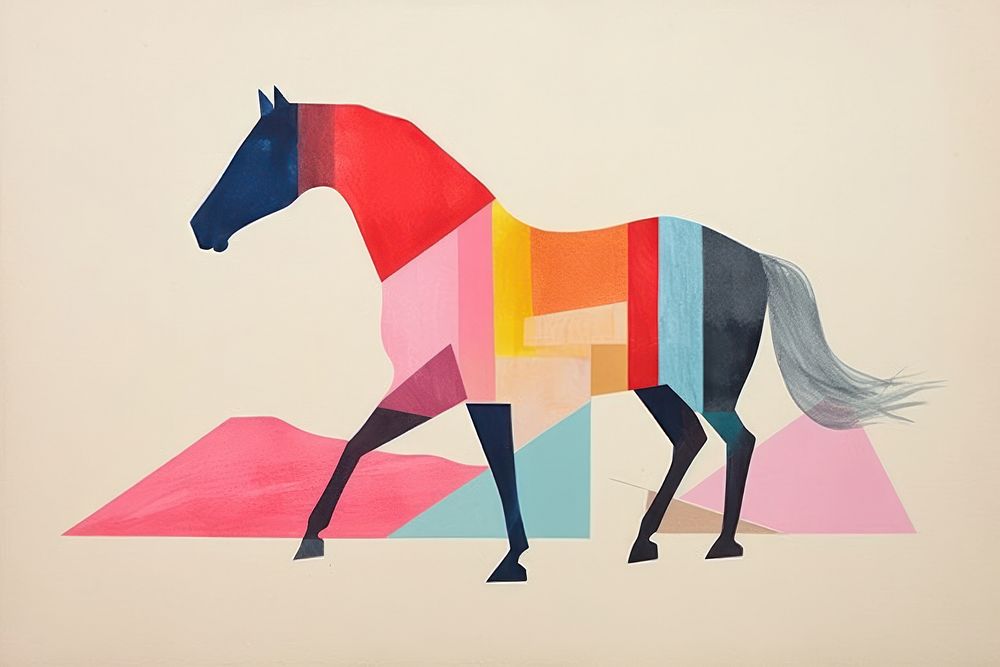 Horse art painting mammal. AI generated Image by rawpixel.
