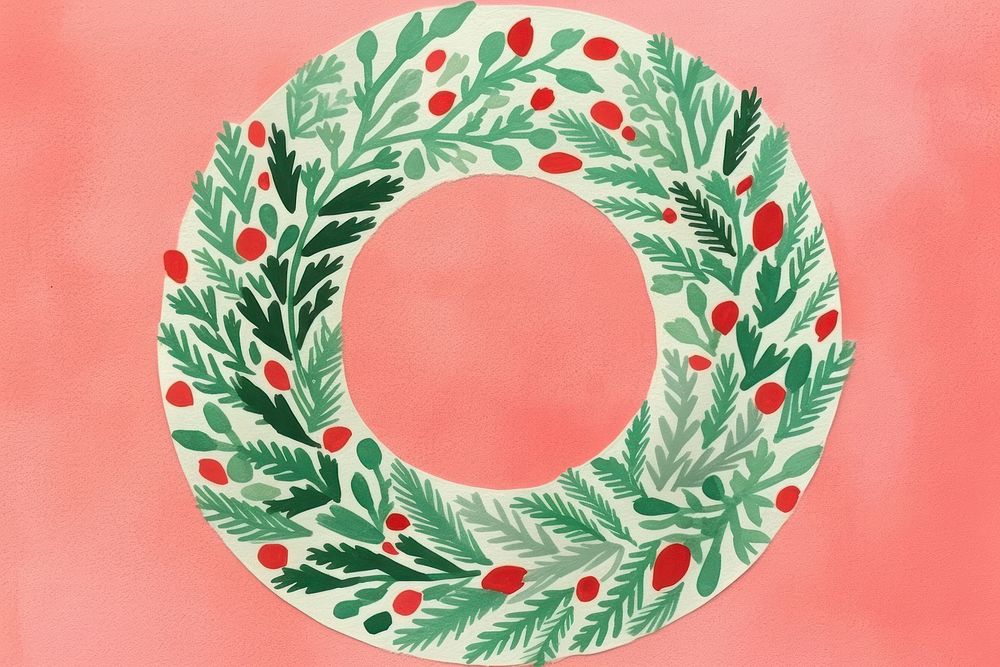 Wreath art christmas pattern. AI generated Image by rawpixel.