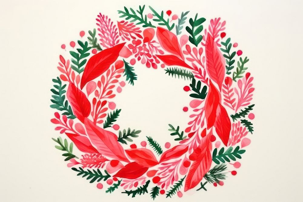 Wreath art christmas pattern. AI generated Image by rawpixel.