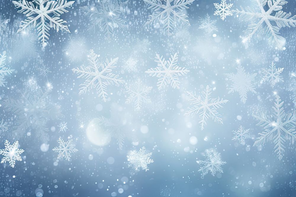 Snowflakes backgrounds blue illuminated. AI generated Image by rawpixel.