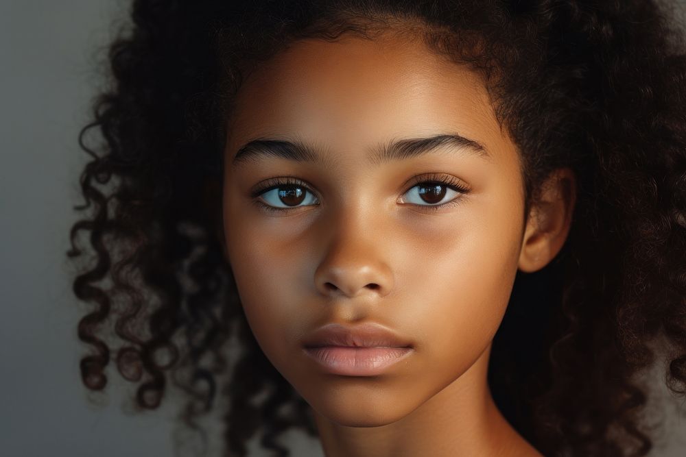 Young black girl portrait skin photo. AI generated Image by rawpixel.