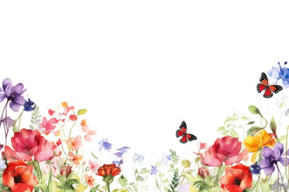 Summer border backgrounds butterfly outdoors. AI generated Image by rawpixel.
