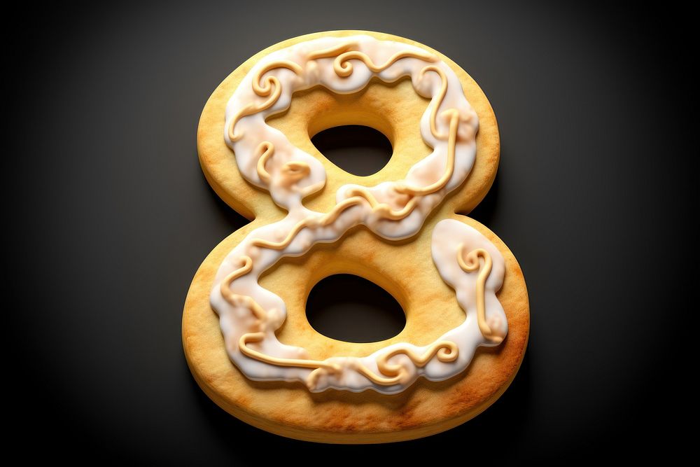 Dessert cookie number food. AI generated Image by rawpixel.