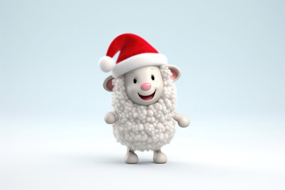 Sheep wear santa hat dancing figurine snowman winter. AI generated Image by rawpixel.
