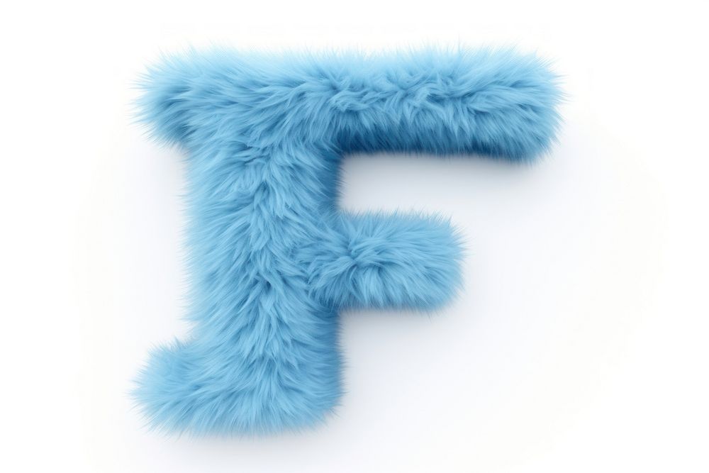 PNG Alphabet F shape blue fur white background. AI generated Image by rawpixel.