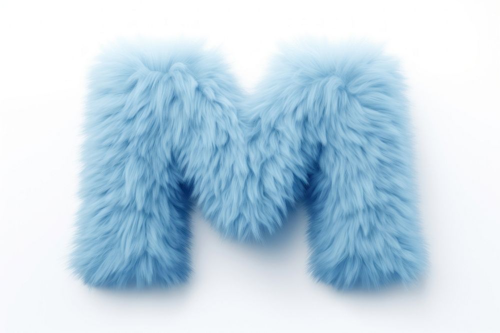 PNG Alphabet M shape fur blue white background. AI generated Image by rawpixel.