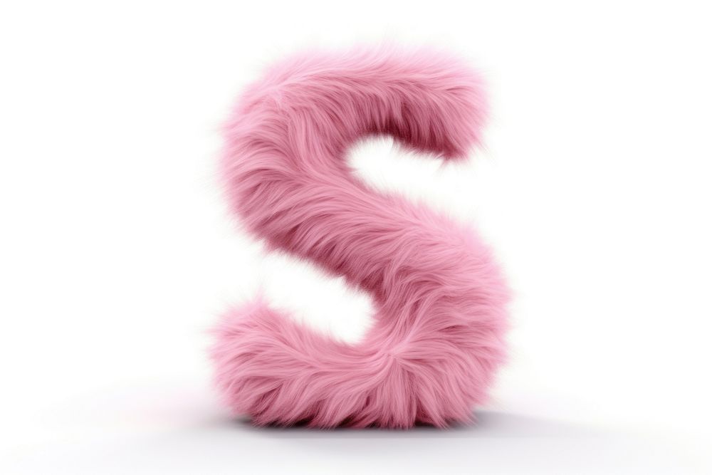 PNG Alphabet S shape pink fur white background. AI generated Image by rawpixel.