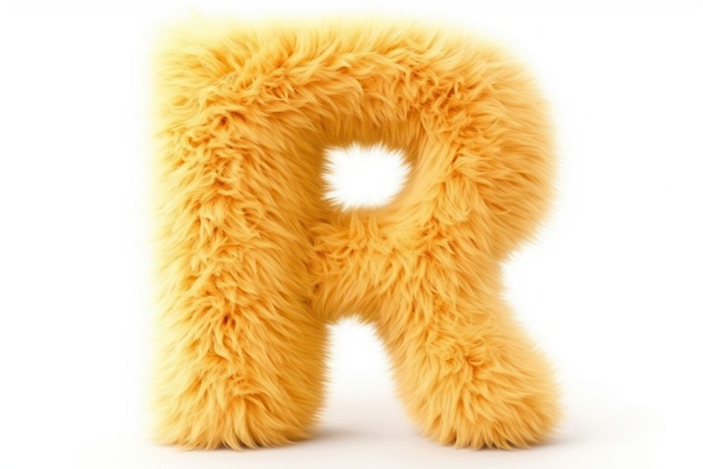 PNG Alphabet R shape yellow fur toy. AI generated Image by rawpixel.