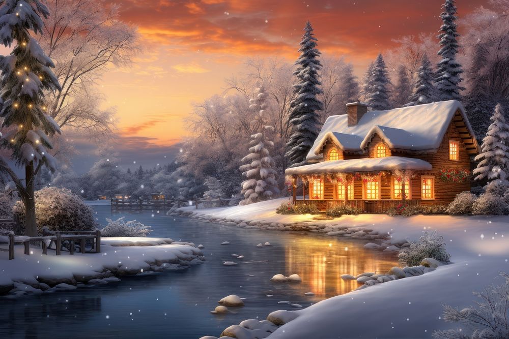 Architecture christmas building outdoors. AI generated Image by rawpixel.