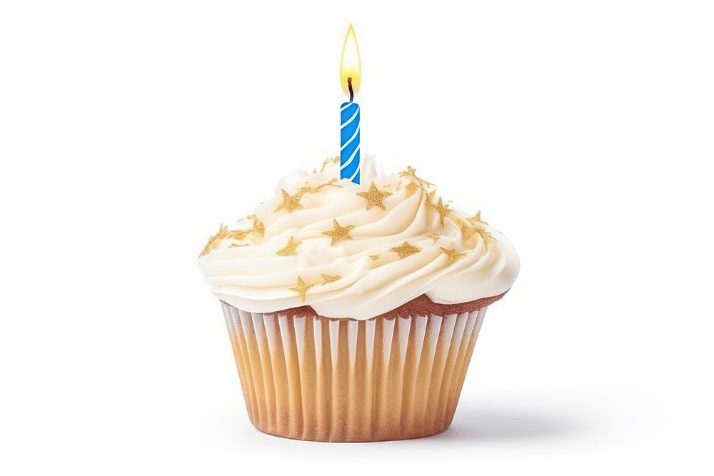 A Hanukkah cupcake dessert candle icing. AI generated Image by rawpixel.