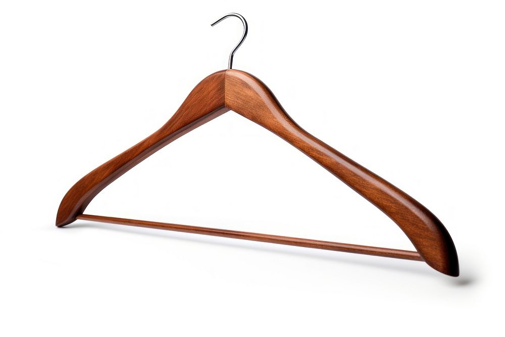 Wooden coat hanger white background simplicity coathanger. AI generated Image by rawpixel.