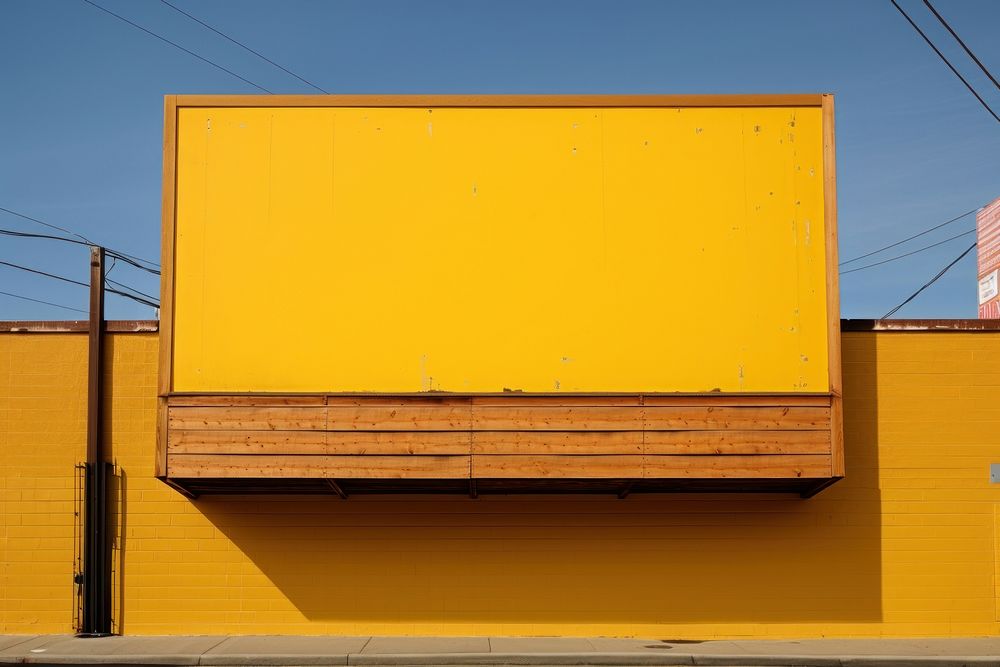Yellow advertisement architecture building. AI generated Image by rawpixel.