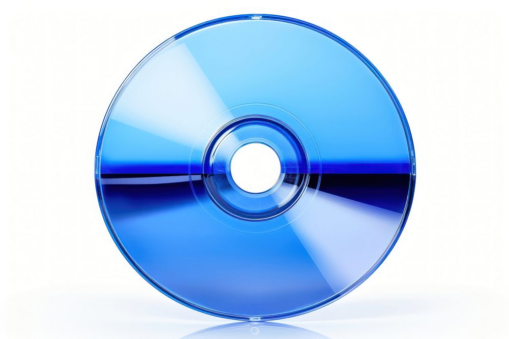 A blue cd disc white background technology equipment. AI generated Image by rawpixel.