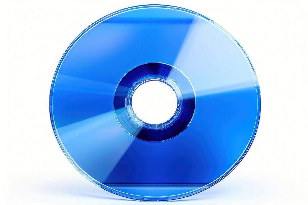 A blue cd disc white background technology cut out. AI generated Image by rawpixel.