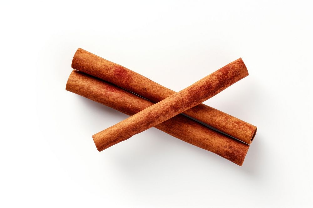A cinnamon stick food white background freshness. AI generated Image by rawpixel.