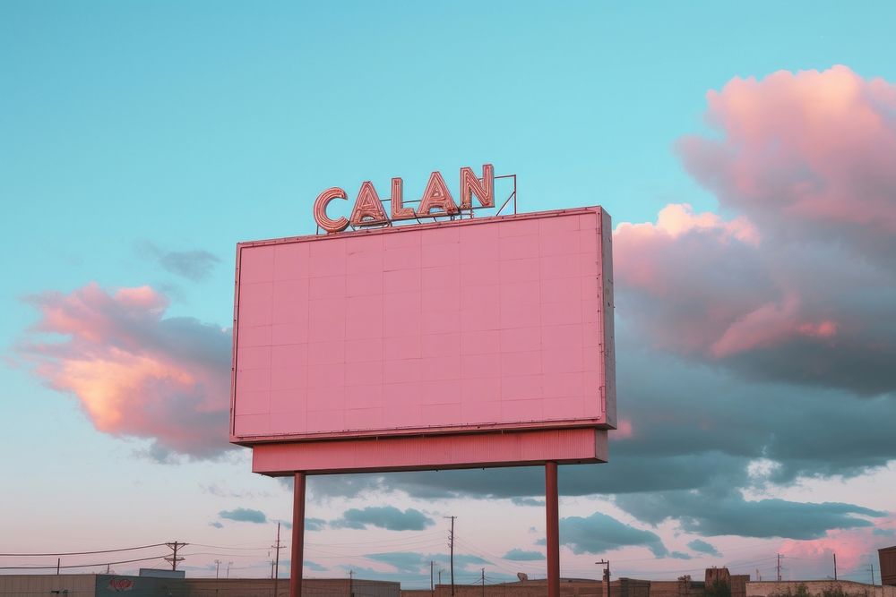 Clean pink vintage billboard city advertisement architecture. AI generated Image by rawpixel.