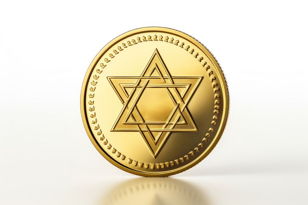 Gold coin hanukkah money. AI generated Image by rawpixel.