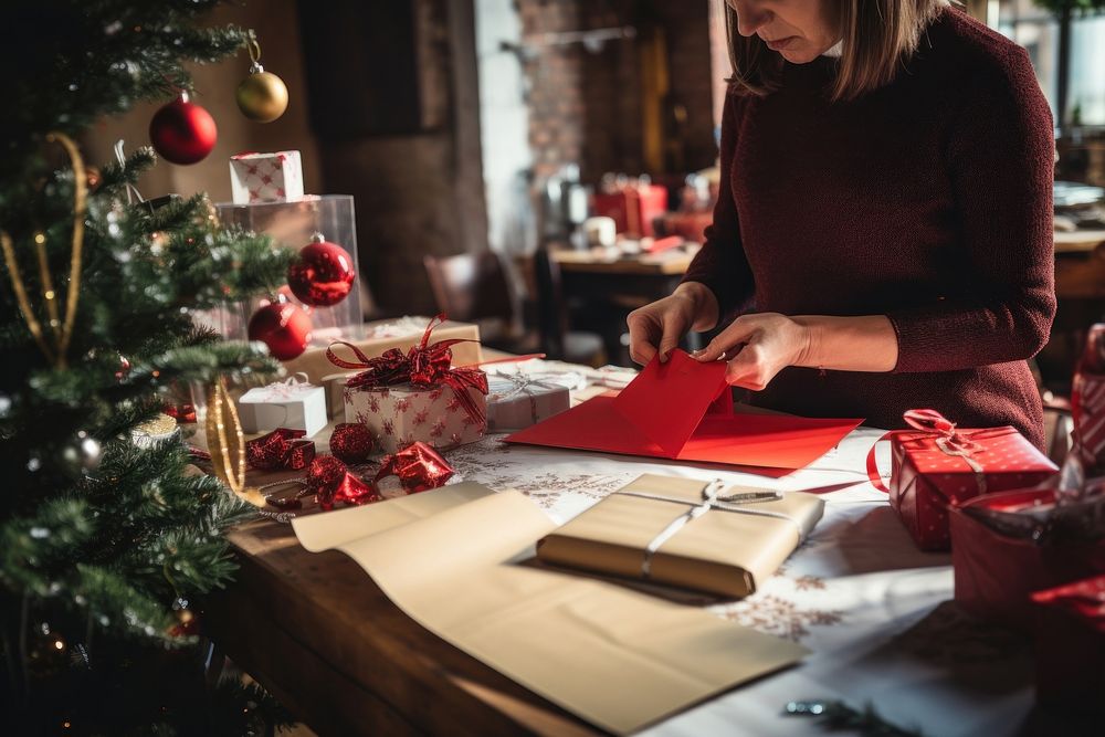Christmas table paper adult. AI generated Image by rawpixel.