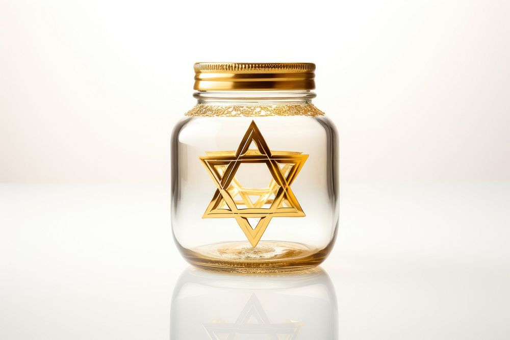 Jar bottle glass gold. AI generated Image by rawpixel.