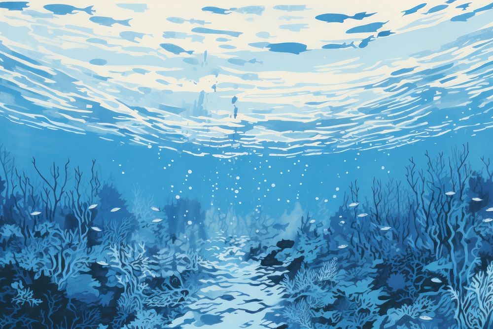 Underwater outdoors nature ocean. AI generated Image by rawpixel.