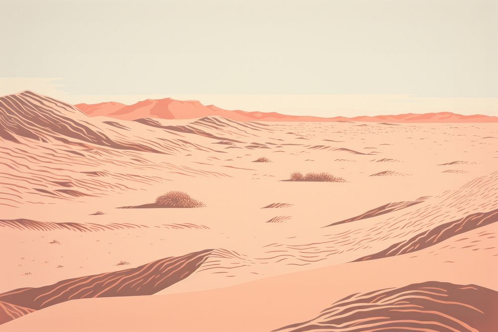 Sand dunes nature desert tranquility. AI generated Image by rawpixel.