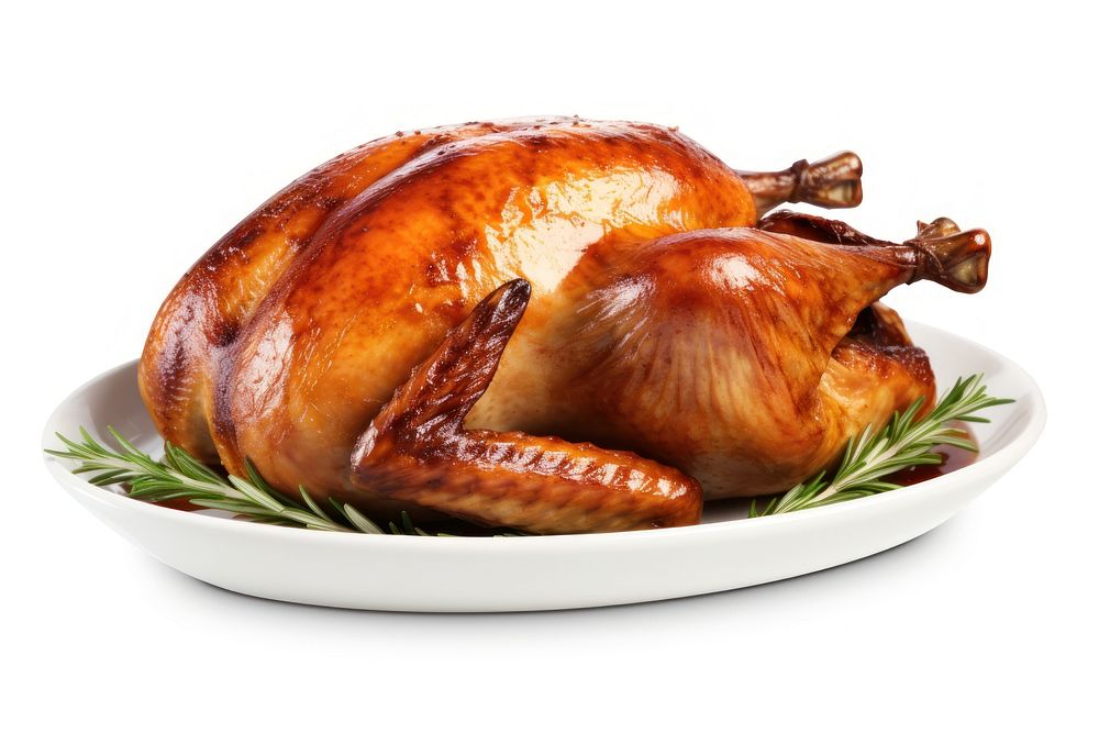 Roast turkey dinner plate meat. AI generated Image by rawpixel.