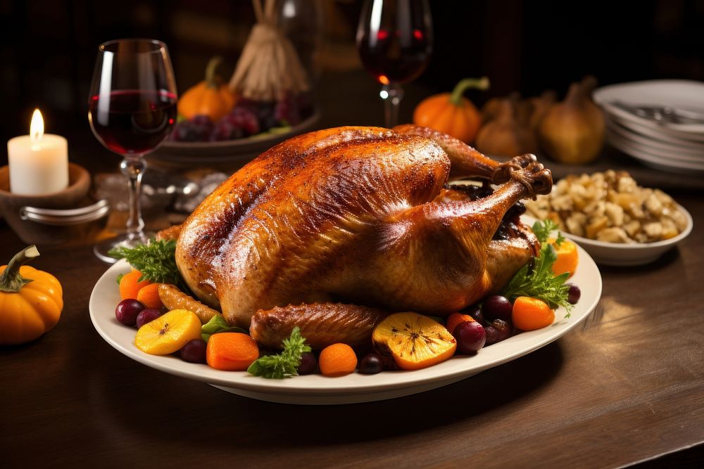 Thanksgiving dinner dish thanksgiving. AI generated Image by rawpixel.