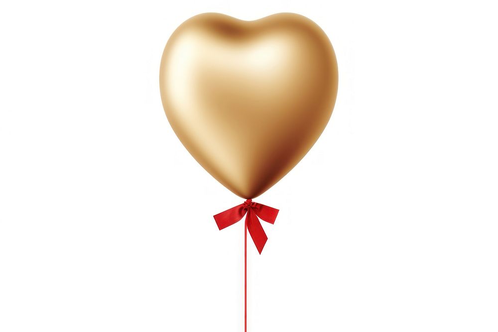 PNG Gold balloon ribbon red white background. AI generated Image by rawpixel.