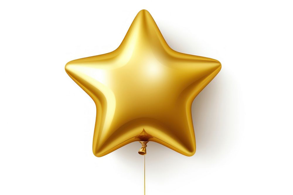 Gold star balloon white background celebration simplicity. AI generated Image by rawpixel.
