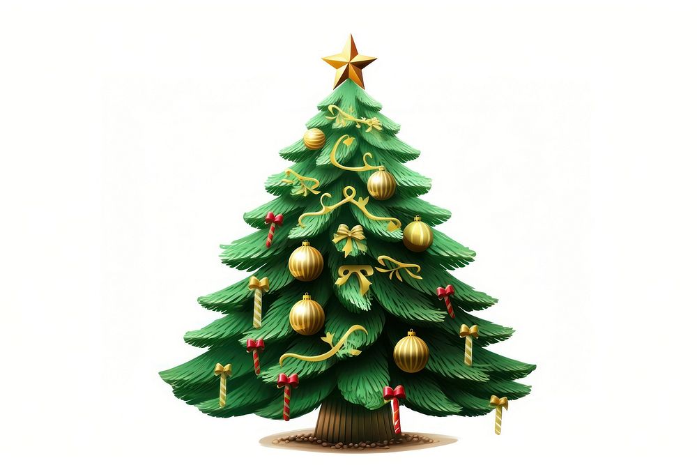 Christmas tree decoration plant white background. AI generated Image by rawpixel.