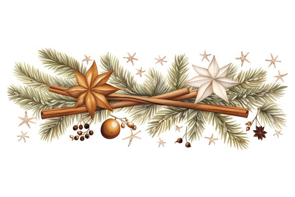 Christmas tree branch plant white background celebration. AI generated Image by rawpixel.