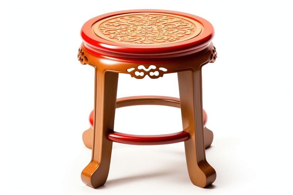 Beautiful chinese stool furniture gold red. AI generated Image by rawpixel.