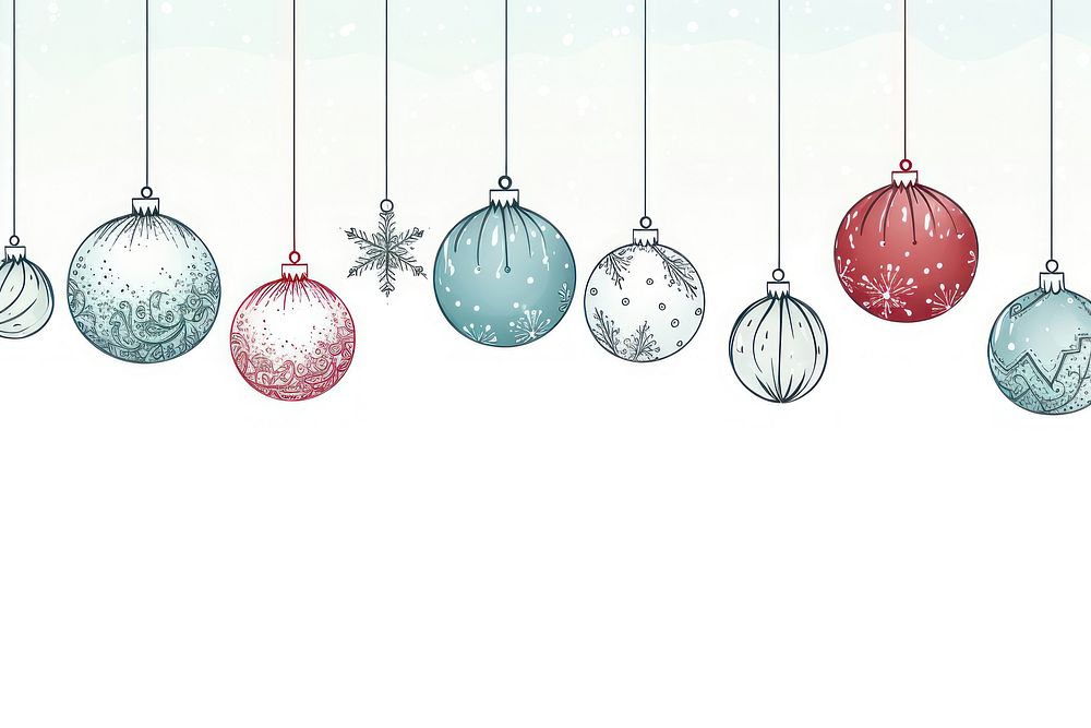 Hand drawn doodle christmas balls arrangement celebration accessories. AI generated Image by rawpixel.