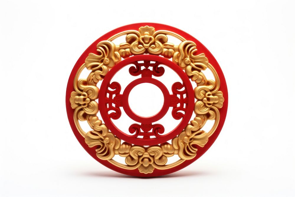 Chinese Fu Lu Shou gold jewelry wheel. AI generated Image by rawpixel.