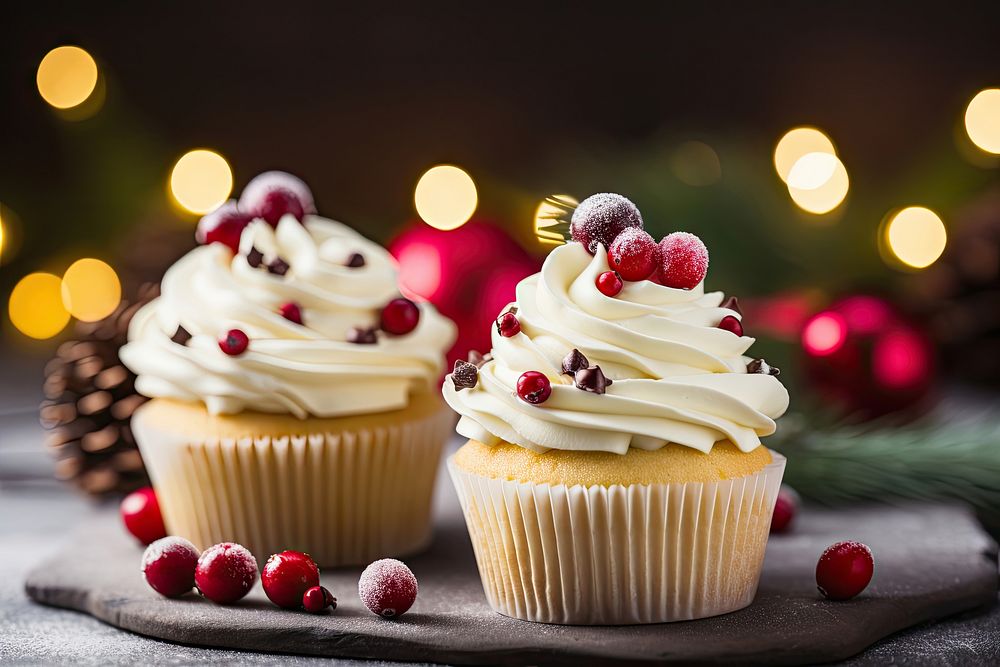 Dessert cupcake celebration christmas. AI generated Image by rawpixel.