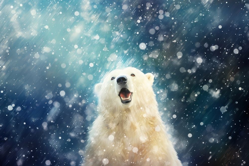 Polar bear snow outdoors mammal. 