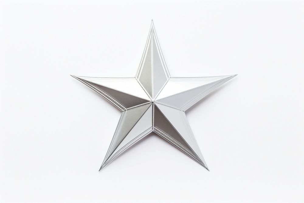 Christmas silver star papercut christmas symbol white background. AI generated Image by rawpixel.