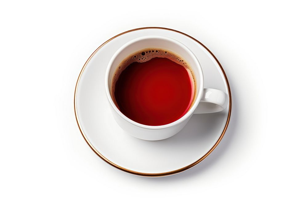 Christmas redcoffee cup saucer drink tea. AI generated Image by rawpixel.