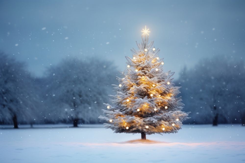 Christmas tree plant snow | Premium Photo - rawpixel