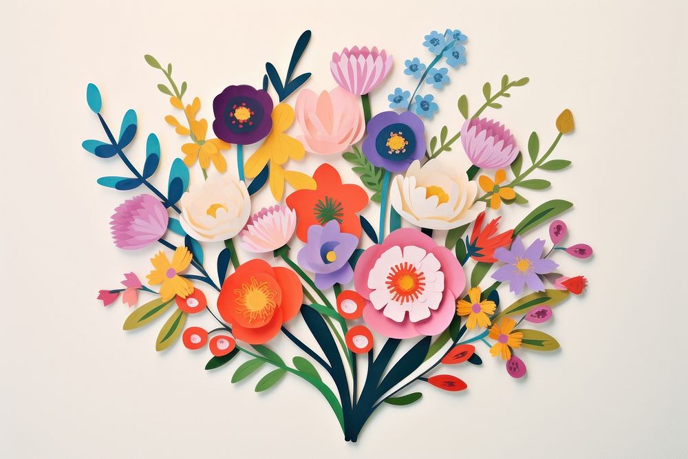 Bouquet painting pattern flower. AI generated Image by rawpixel.